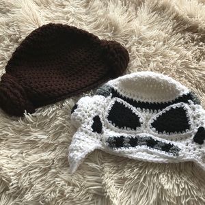 Princess Leia & Storm trooper knit hats